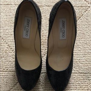 Jimmy Choo platform Anthracite Textile Design